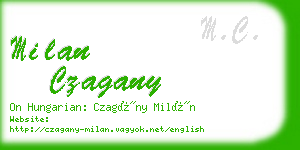 milan czagany business card